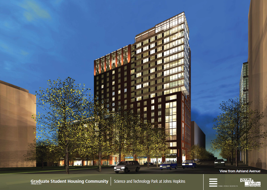 Rendering of Johns Hopkins student graduate housing